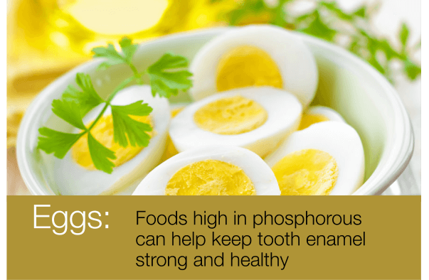 Foods high in phosphorus can help kee tooth enamel strong and healthy