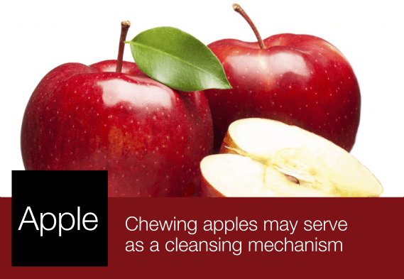 Chewing apple may serve as a cleansing mechanism